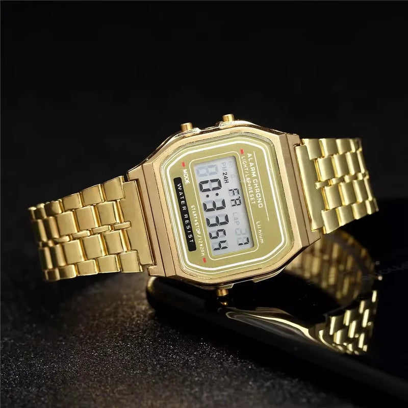 Relógio Digital retro LED relógio multi-função alarme relógio eletrônico, Resistente aguá  homens mulheres cronômetro