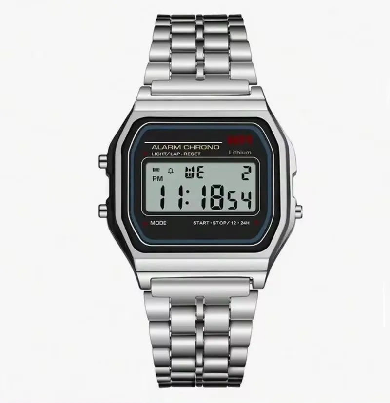 Relógio Digital retro LED relógio multi-função alarme relógio eletrônico, Resistente aguá  homens mulheres cronômetro